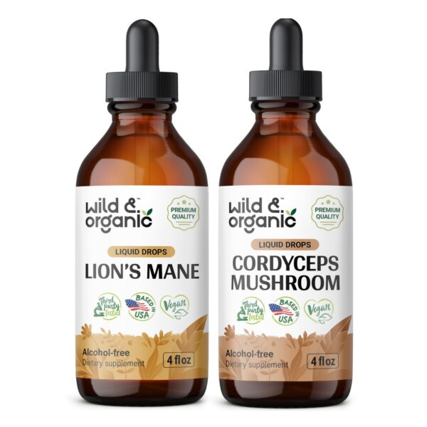 Tintura orgánica de melena de león 4 onzas botella