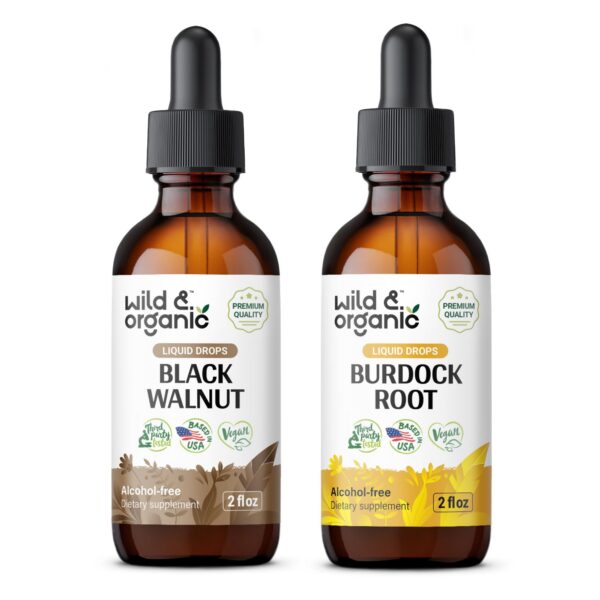 Tintura orgánica nogal negro 2 fl oz desintoxicación saludable