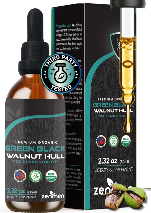 Tintura orgánica Zenmen de nogal negro verde botella 60ml