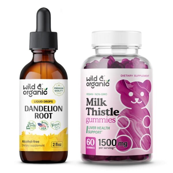Tintura raíz diente de león y gomitas cardo mariano Wild & Organic