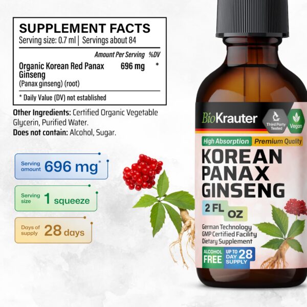 Cajita del extracto de ginseng rojo coreano BIO KRAUTER