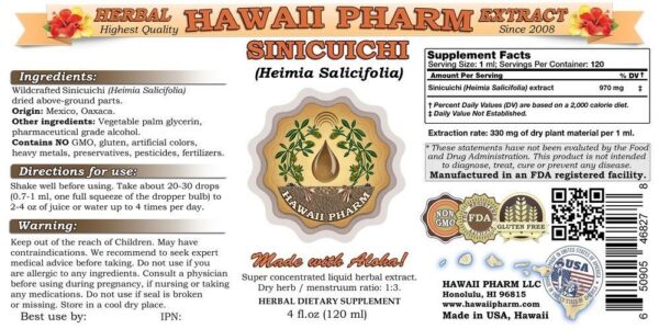Frasco de extracto líquido super concentrado de Sinicuichi Hawaiipharm