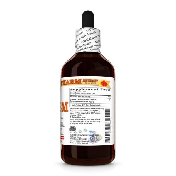 Tintura super concentrada Neem extracto líquido 4 onzas Hawaii Pharm