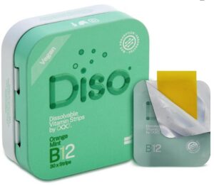 Tiras disolubles vitamina b12 sabor naranja menta DISO
