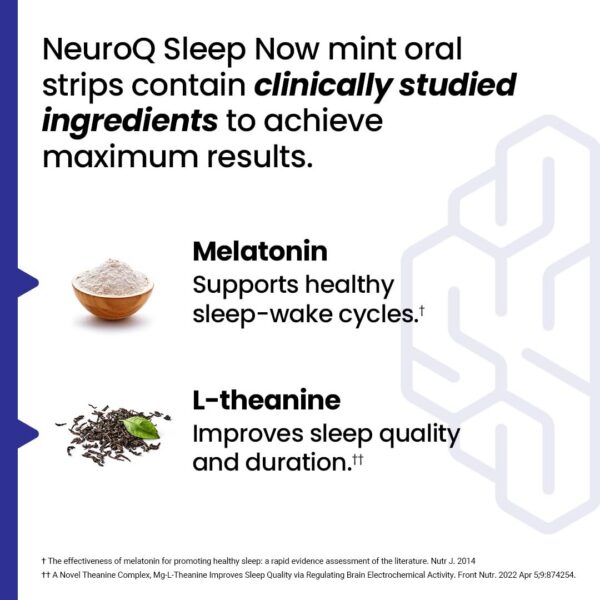 Tiras orales melatonina NeuroQ Sleep Now paquete