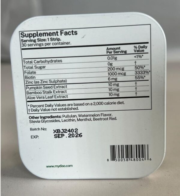 Version 1.0.0 Tiras orales portátiles no necesitan agua para disolverse