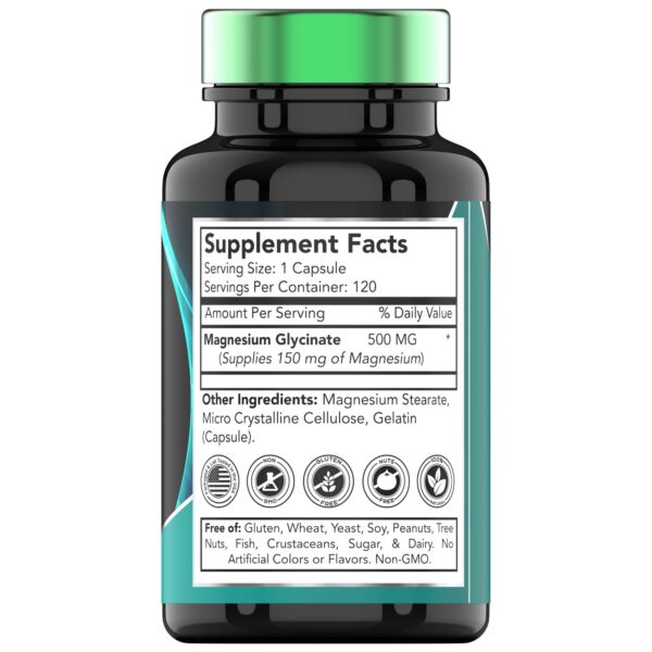 Cápsulas de magnesio glicinato 500 mg