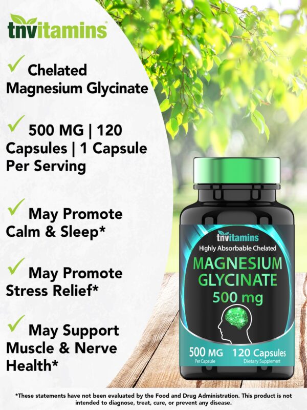 Detalle de cápsulas de magnesio glicinato