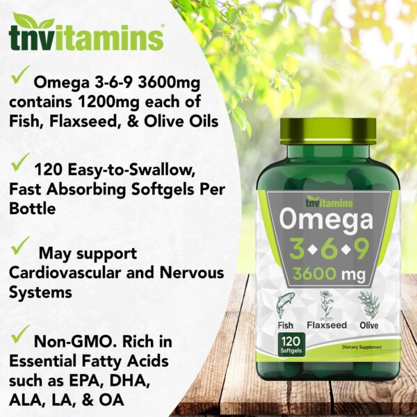 Detalle de ingredientes Omega 3-6-9 EPA DHA ALA LA OA