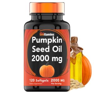 Frente del envase de tnvitamins aceite calabaza