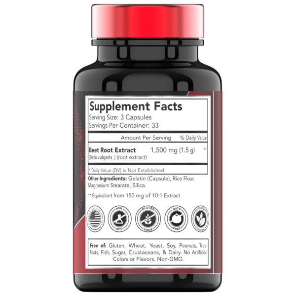 Cápsulas de remolacha en frasco