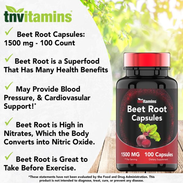 Frasco de remolacha TNVitamins en fondo blanco