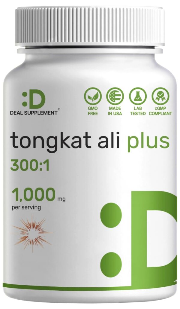 Suplemento herbal tongkat ali con horny goat weed cápsula frontal
