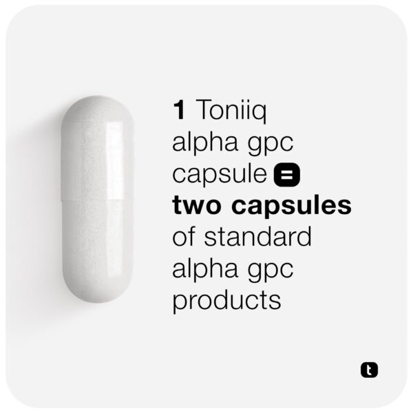 Frasco de Alpha GPC Toniiq 600 mg