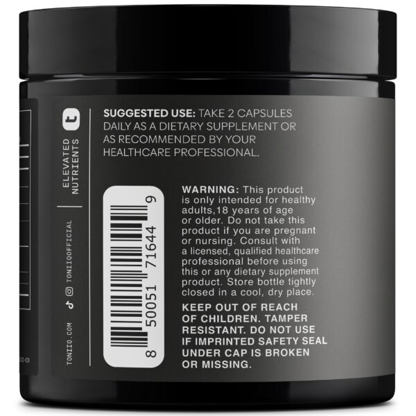 Toniiq NAD+ 1500 mg cápsulas en frasco