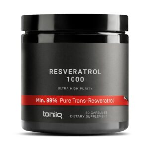 Version 1.0.0 Toniiq Trans-Resveratrol cápsulas frente al frasco