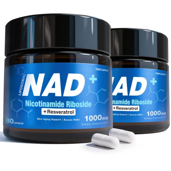Frasco TOPCAPAK NAD liposomal NR y Resveratrol