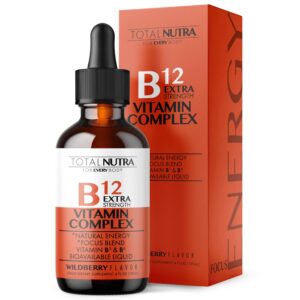 Total Nutra vitamina b12 líquida suplemento frasco con gotero