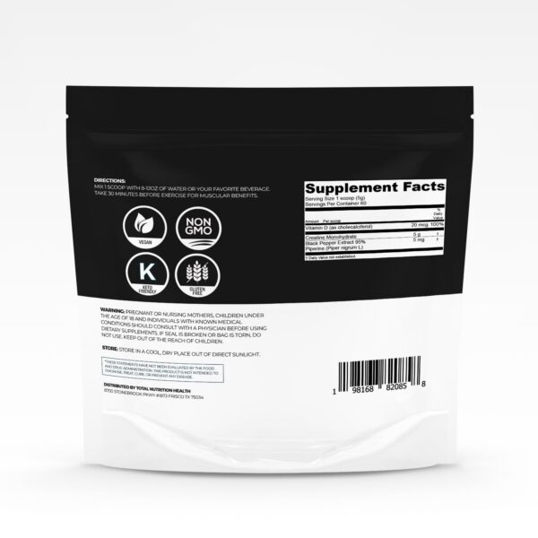 Etiqueta del producto creatina monohidratada