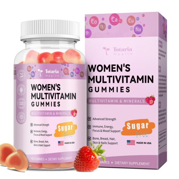 Paquete Totaria Gomitas Multivitamínicas Sin Azúcar Fresa 60 unidades