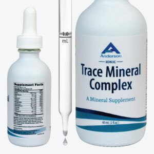 Version 1.0.0 Frasco de Trace Mineral Complex frente con etiqueta