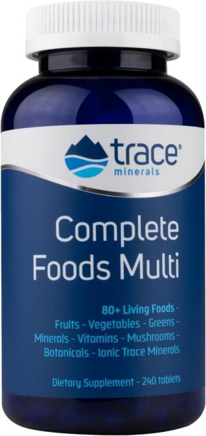 Frasco de Trace Minerals Complete Foods Multi frente