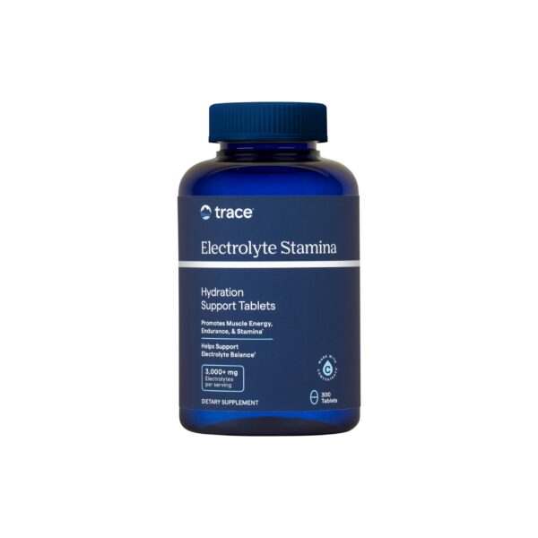 Trace Minerals Electrolyte Stamina frasco y etiqueta