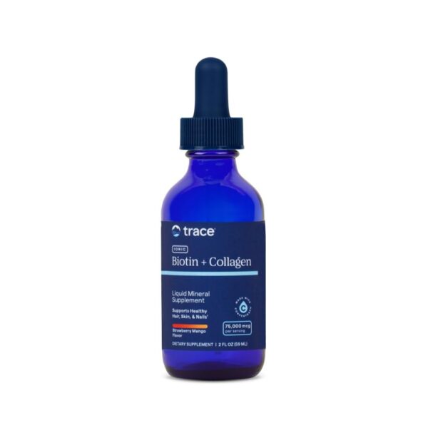 Trace Minerals Ionic Biotin + Collagen frasco con gotero