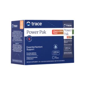 Trace Minerals Power Pak paquetes polvo electrolito sabor cereza lima