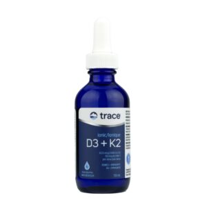 Botella Trace Minerals Vitamina D3 líquida y K2 suplemento huesos