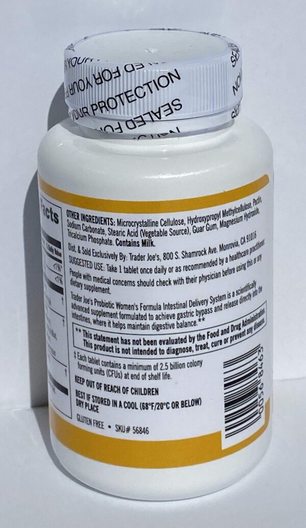 Interior del frasco con tabletas probióticas