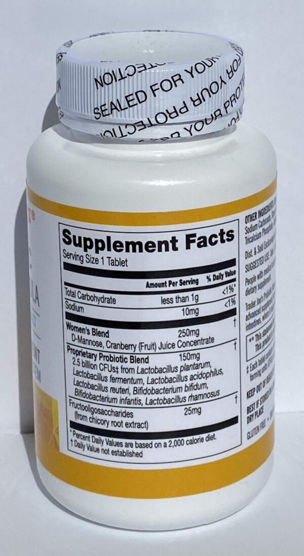 Etiqueta de la fórmula probiótica para mujeres
