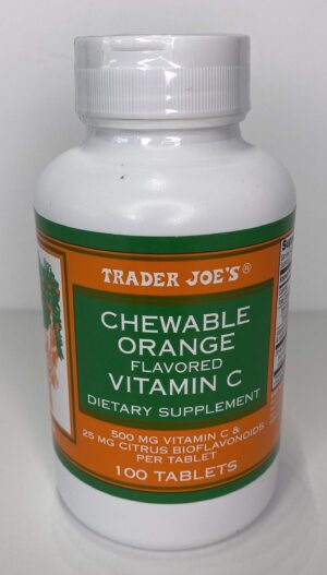 Trader Joe's Vitamina C masticable sabor naranja - envase
