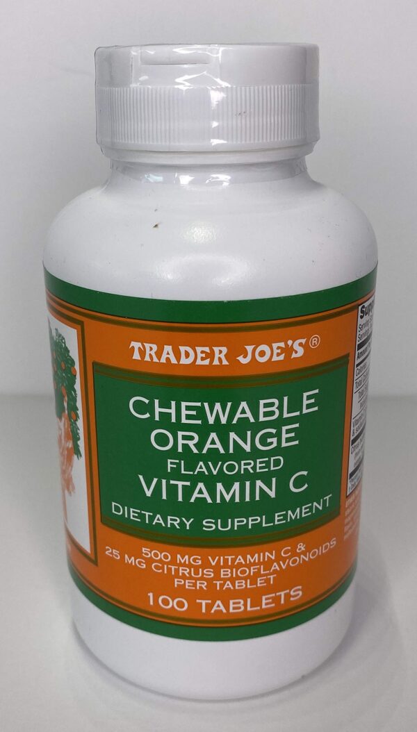 Trader Joe's Vitamina C masticable sabor naranja - envase
