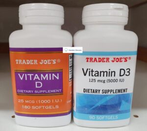 Trader Joe's Vitaminas D y D3 suplemento pack de dos botellas