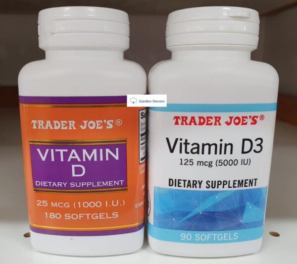 Trader Joe's Vitaminas D y D3 suplemento pack de dos botellas