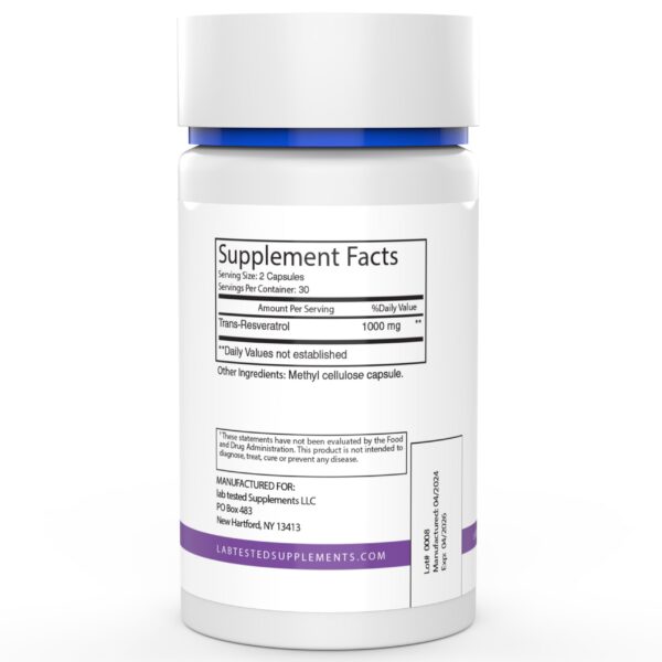 Frente del envase Trans-Resveratrol 500 mg