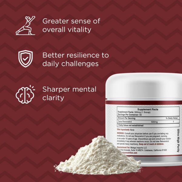 Polvo de resveratrol Trans resveratrol en recipiente
