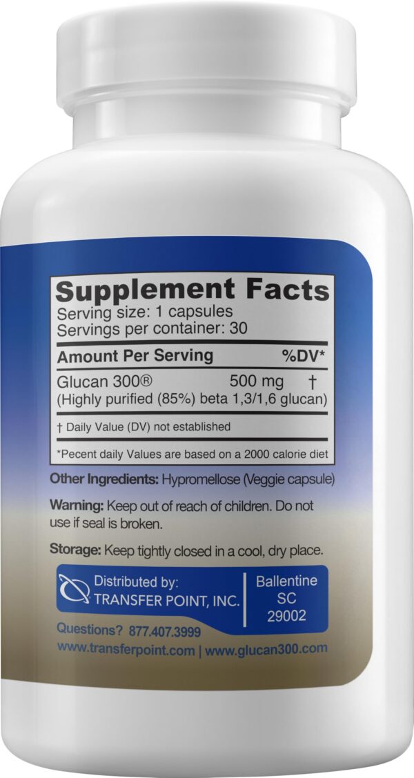 Transfer Point Beta Glucano con cápsulas visibles