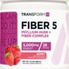 Version 1.0.0 TransformHQ Fiber 5 polvo complejo de psyllium sabor berry botella