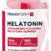 Botella de TransformHQ melatonina 5mg gomitas sabor fresa