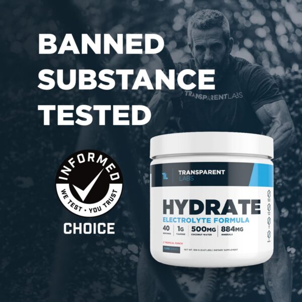 Etiqueta de Hydrate con ingredientes