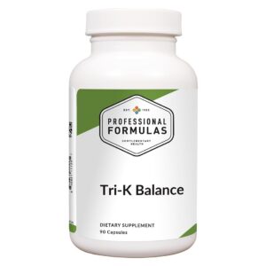 Frente del envase Tri-K Balance calcio magnesio potasio