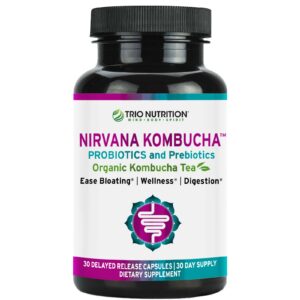 TRIO NUTRITION Nirvana Kombucha cápsulas probióticos multi-cepa y prebióticos