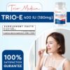 Etiqueta y frasco TrioMedica Vitamina E 400 UI