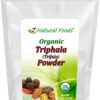 Frente del paquete de Triphala orgánico en polvo 80 onzas