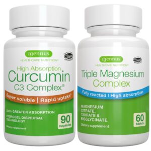 Frente del frasco Triple Magnesium Complex y Curcumina