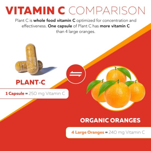 Frasco y cápsulas de Plant-C vitamina C