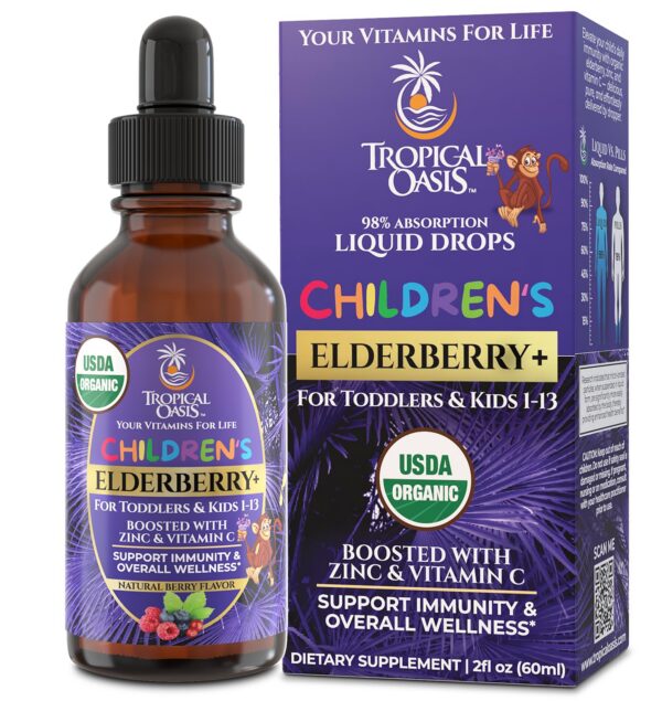 Version 1.0.0 Etiqueta frontal de Tropical Oasis Gotas líquidas