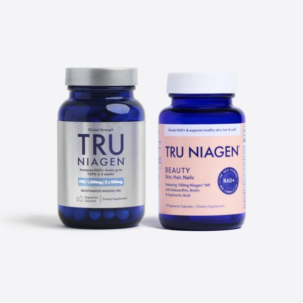 Version 1.0.0 Frente del empaque de TRU NIAGEN 1000 mg + Beauty Bundle